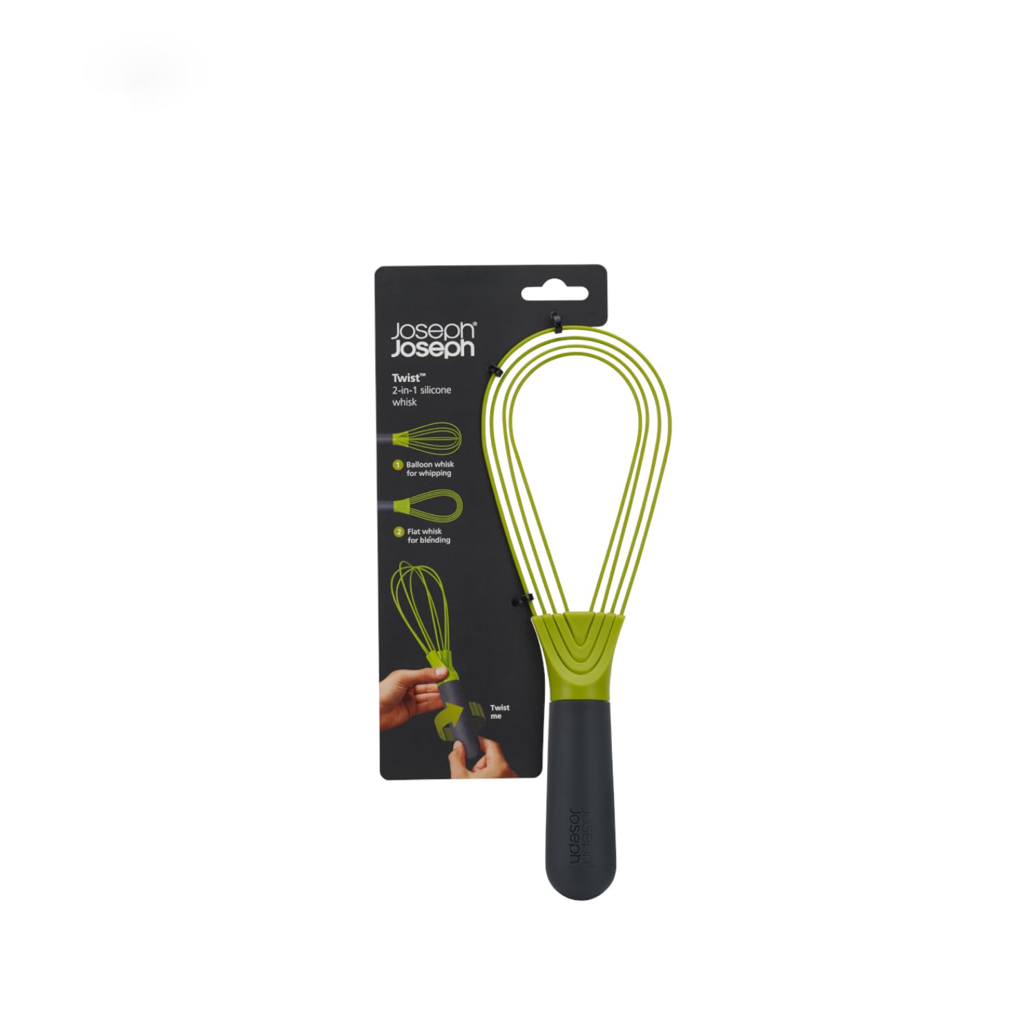 Joseph Joseph Twist Whisk - 2 in 1 Flat and Balloon Whisk | Silicone Coated | Green 7