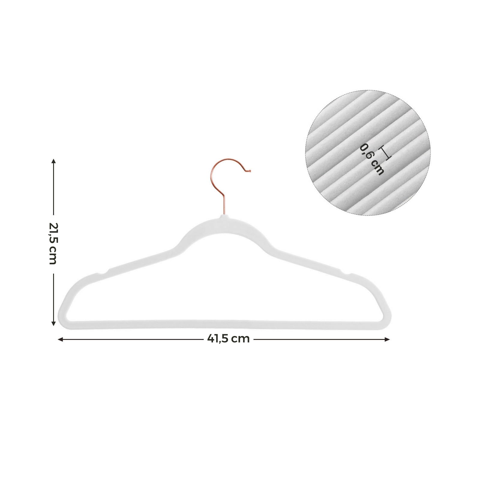 SONGMICS Set of 50 Velvet Hangers, 41.5 cm Wide, Space-Saving, High Load Ca 2