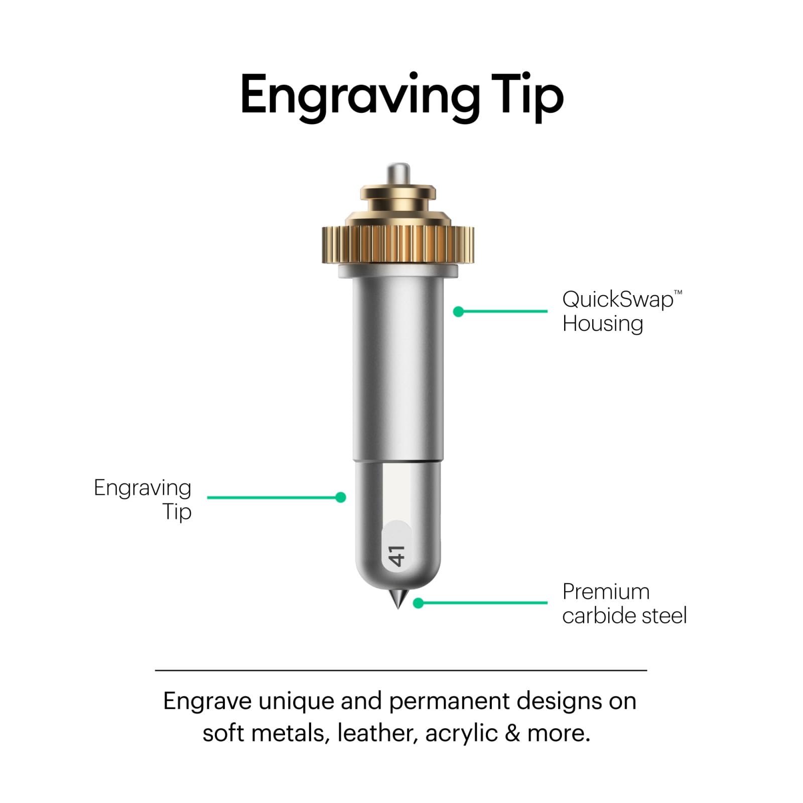 Cricut Engraving Tip Plus QuickSwap Housing for Maker Machines | Permanent Designs | Model 2006978 2