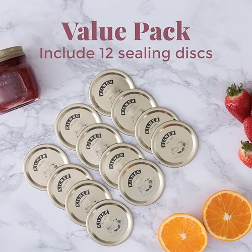 Kilner Pack of 12 Tin Metal Sealing Discs for 0.25, 0.5, & 1 Litre Preserving Jars 2