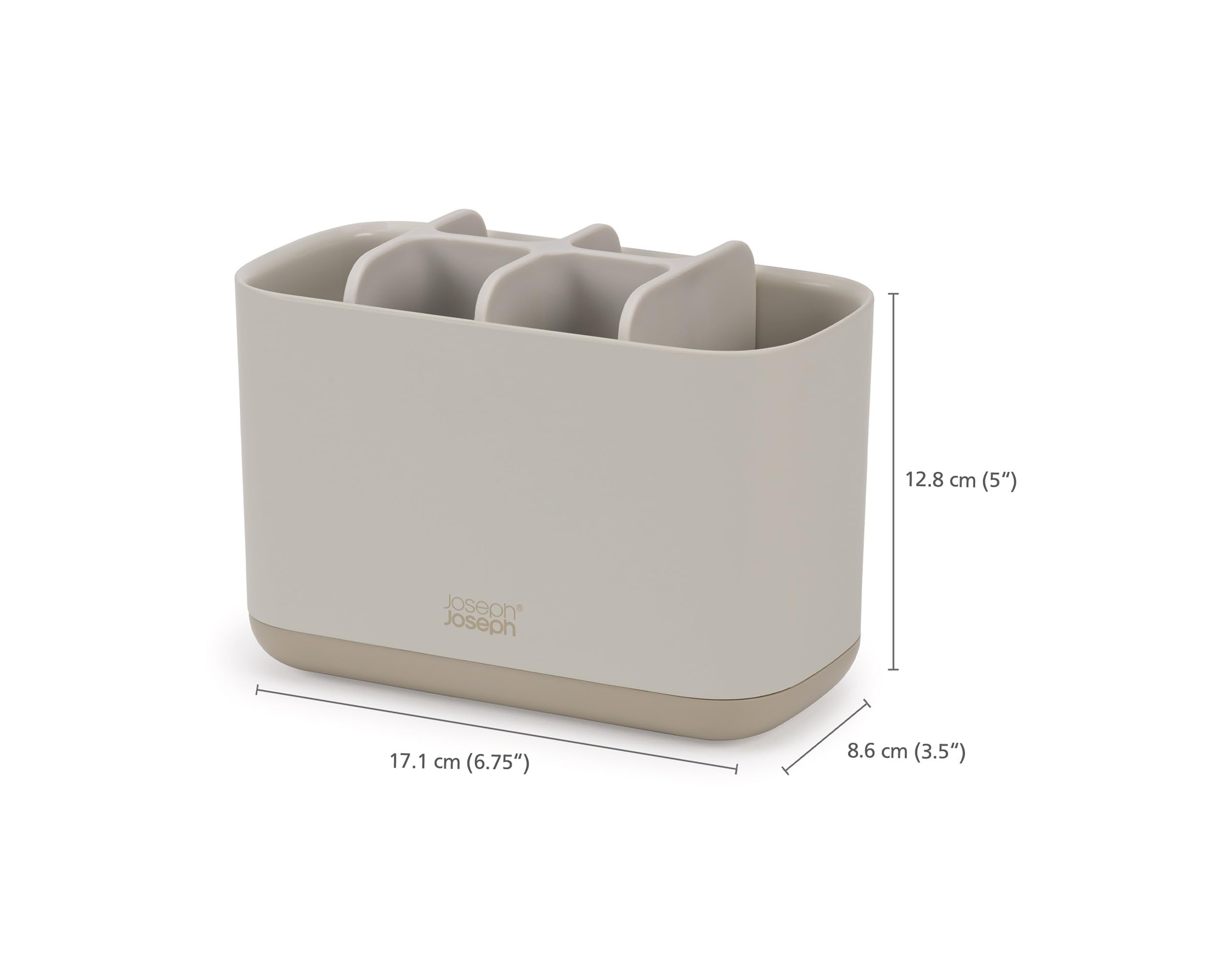 Joseph Joseph Easy-Store Toothbrush Holder Caddy - Ventilated Storage for Powered Brushes | Ecru