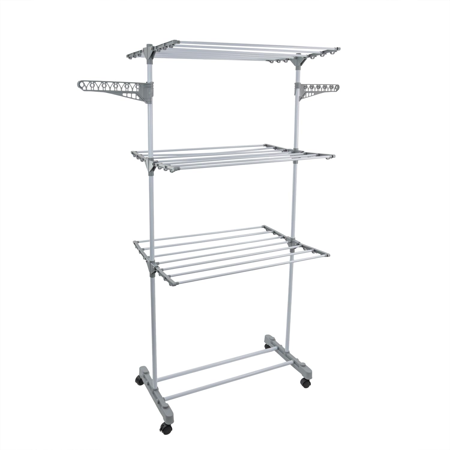 JVL 3 Tier Drying Rack - 21 Metres Drying Space | Foldable & Lightweight | White 1