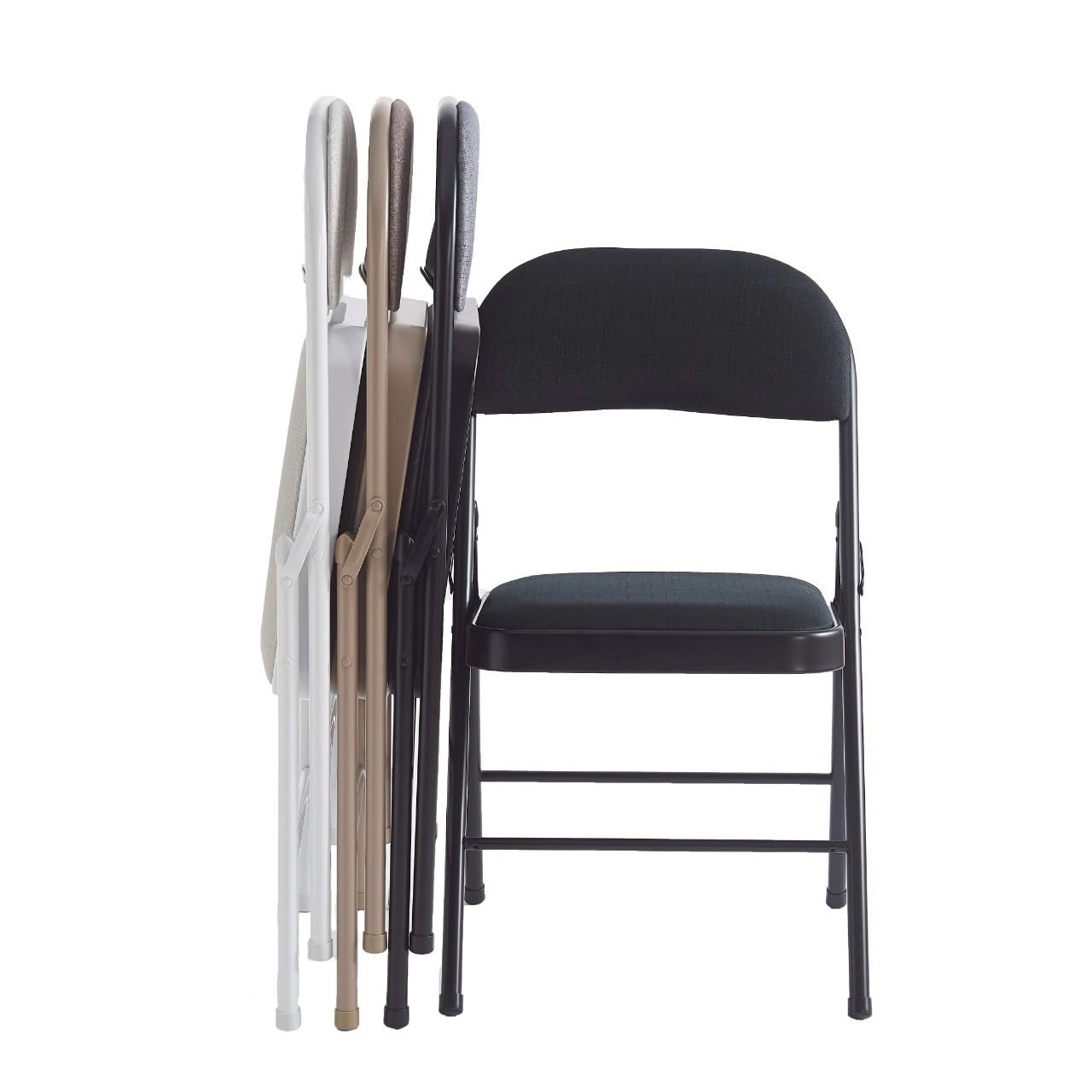 Build Rapido Padded Folding Chair - Heavy Duty Steel Frame | Black | Oversized 8