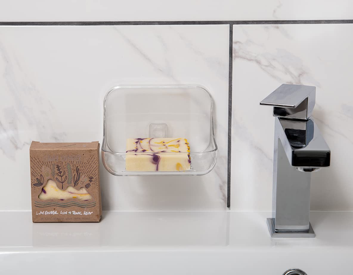 Addis Invisifix Soap Dish Holder - Easy Fix, No Drilling | Translucent Plastic | 9.5 x 12 x 8 cm 7