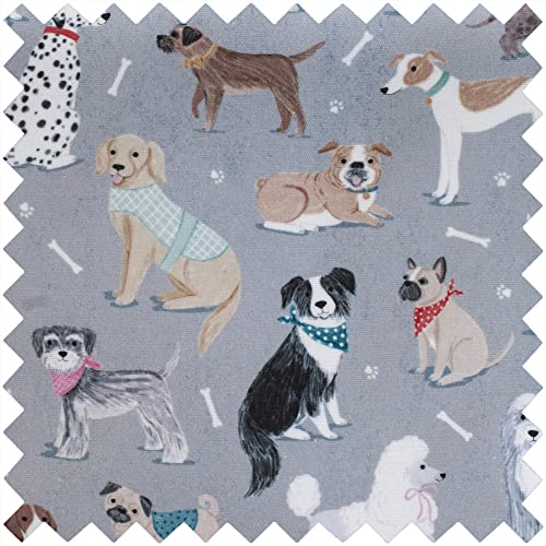 Hobby Gift Knitting Bag - Grey Dogs Design | 100% Cotton | Fits Needles up to 40cm 2