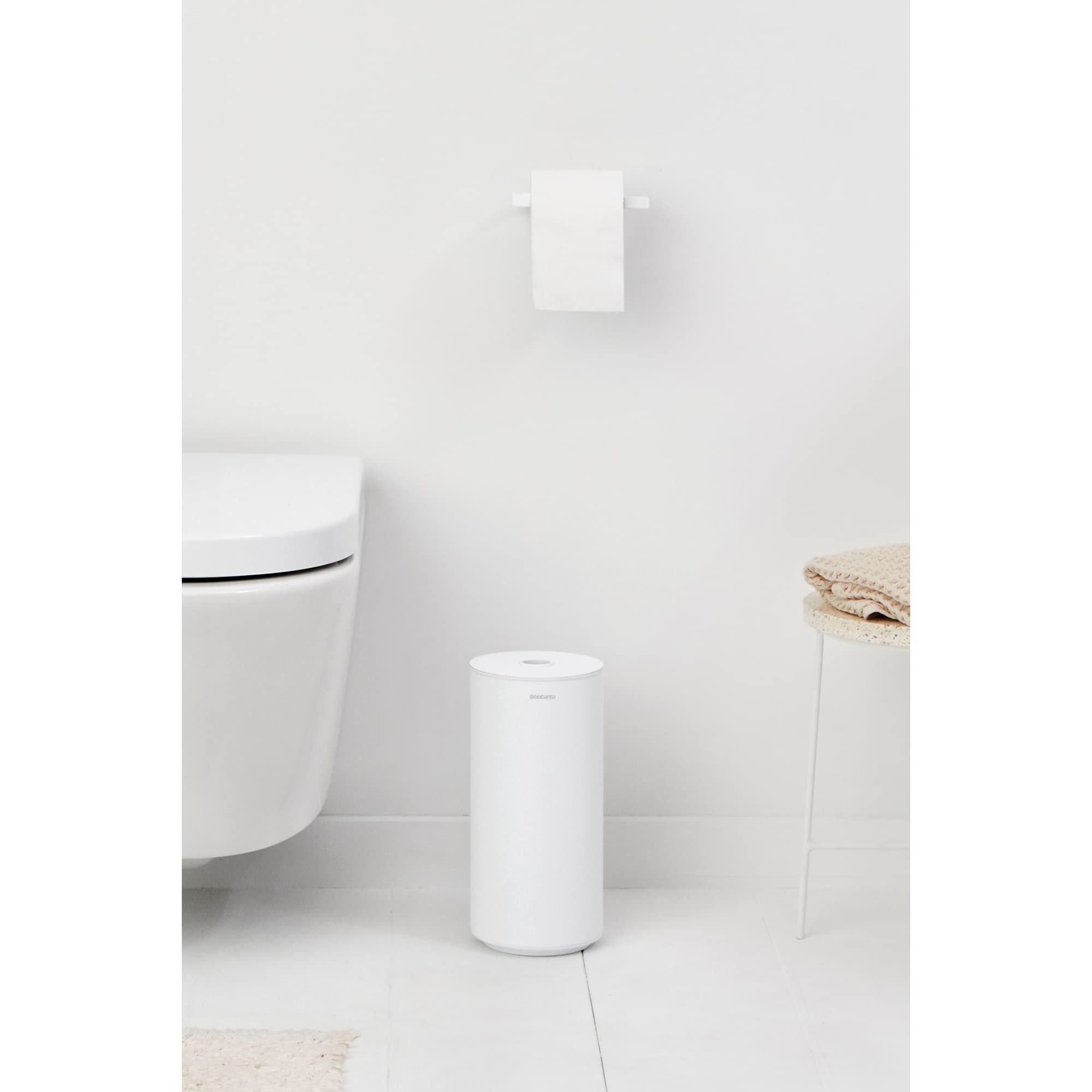 Brabantia Mindset Toilet Roll Dispenser - Holds 2 Spare Rolls | Mineral Fresh White | Alloy Steel 2