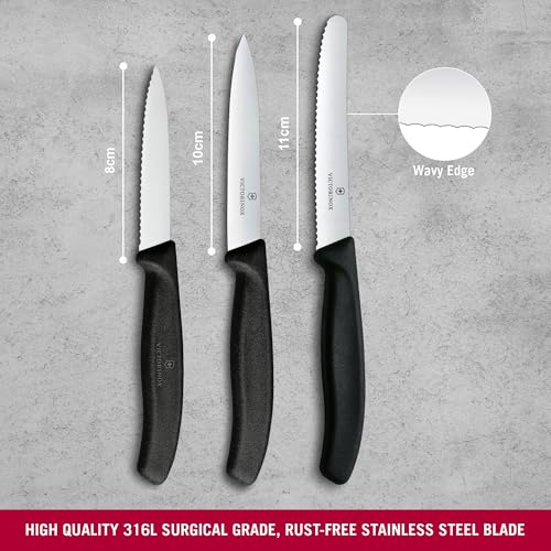 Victorinox Swiss Classic Kitchen Knife Set - 3-Piece Paring, Tomato/Table, and Bread Roll Knives | Dishwasher Safe 2