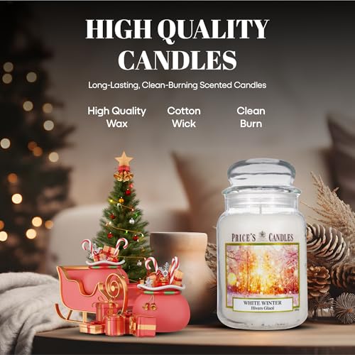 Price's Candles Set of 3 Large Jar Candles - Frosted Fir, Holiday Spice, White Winter 3