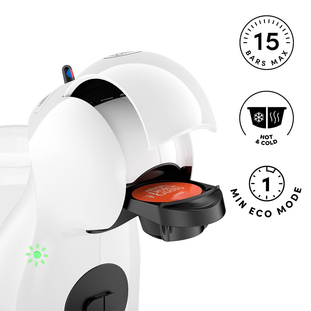 Nescafé Dolce Gusto De'Longhi Piccolo XS Pod Coffee Machine - 15 Bar Pressure | Hot & Cold Drinks | 0.8L White/Black 4
