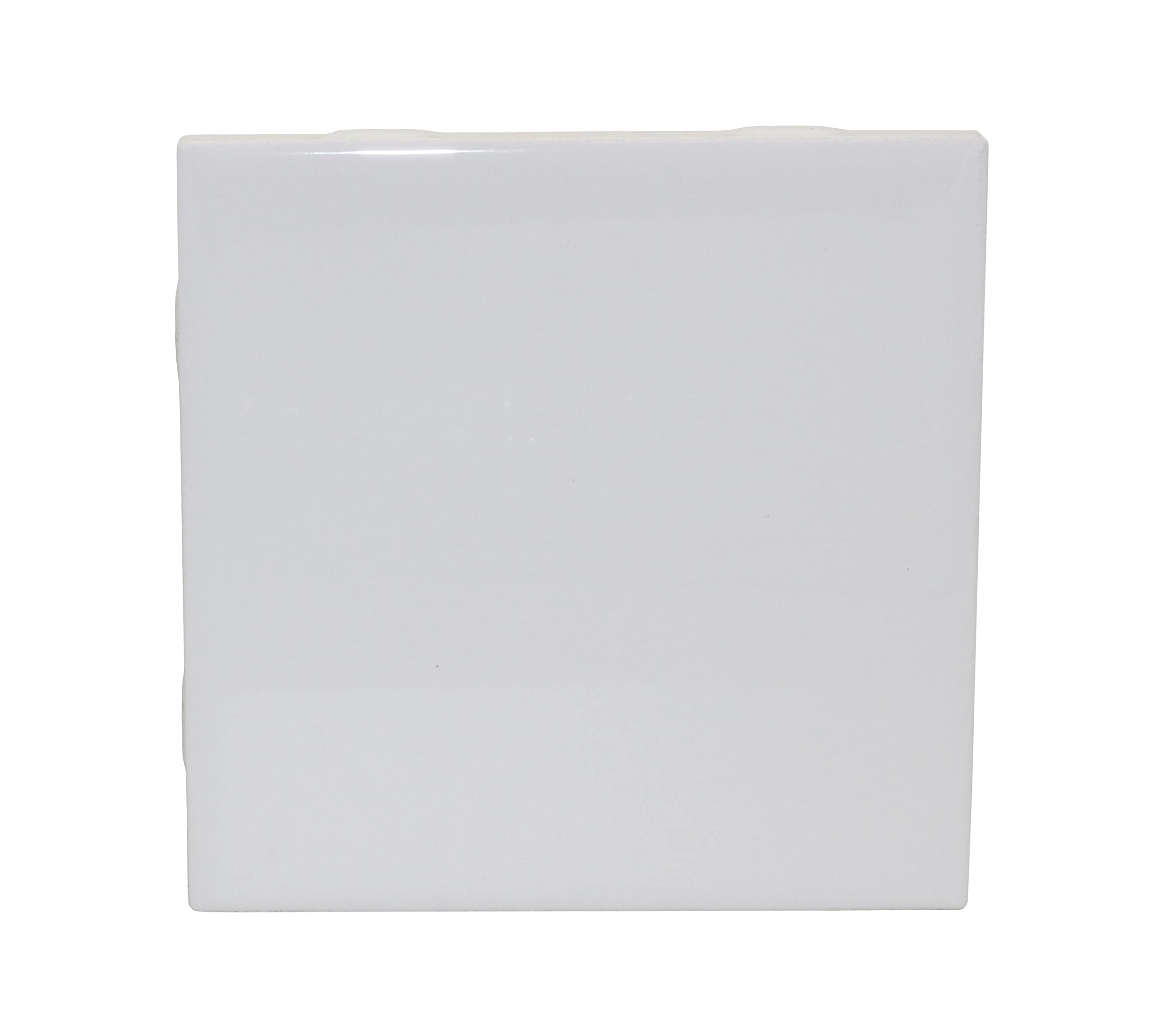 Creative Hobbies 12 Pack Glossy White Glazed Ceramic Tiles 4.25 x 4.25 Inch for Alcohol Ink 6