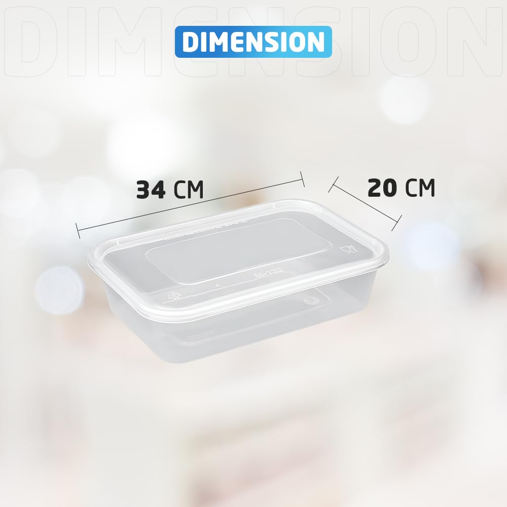 1ABOVE Secure Pack 50 x 500ML Microwave Safe Plastic Food Containers with Airtight Lids 4