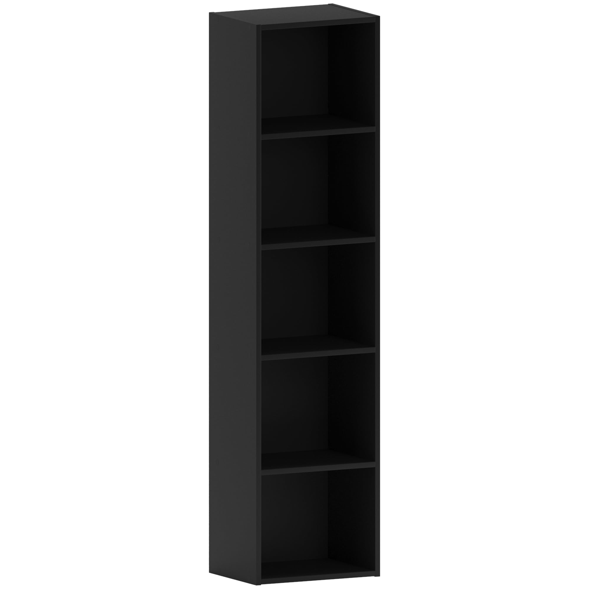 Vida Designs Oxford 5 Tier Cube Bookcase - Black Wooden Shelving | H 132 x W 32 x D 24 cm 1