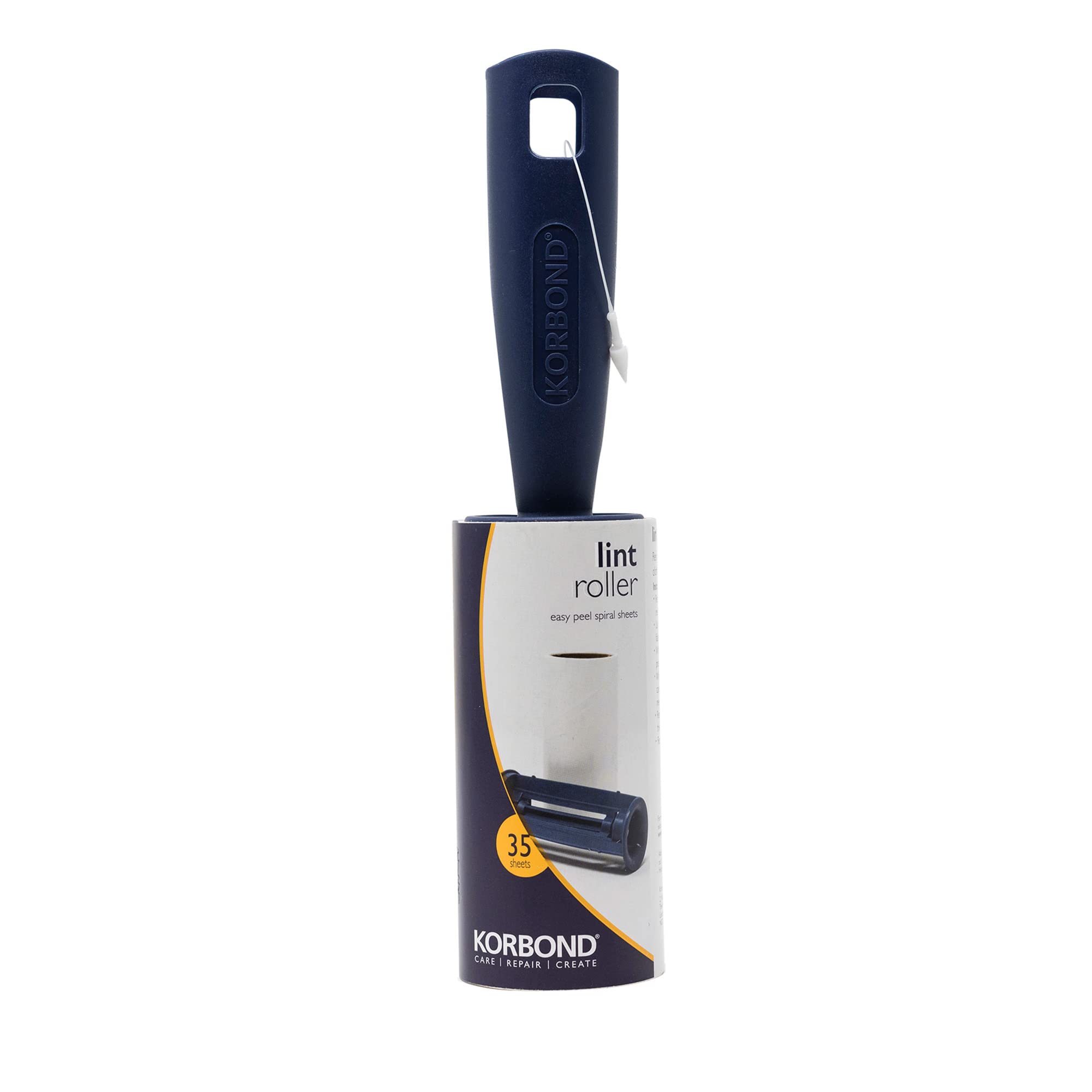 KORBOND Lint Roller for Clothes & Pet Hair Remover | 35 Easy-Peel Sheets | Blue