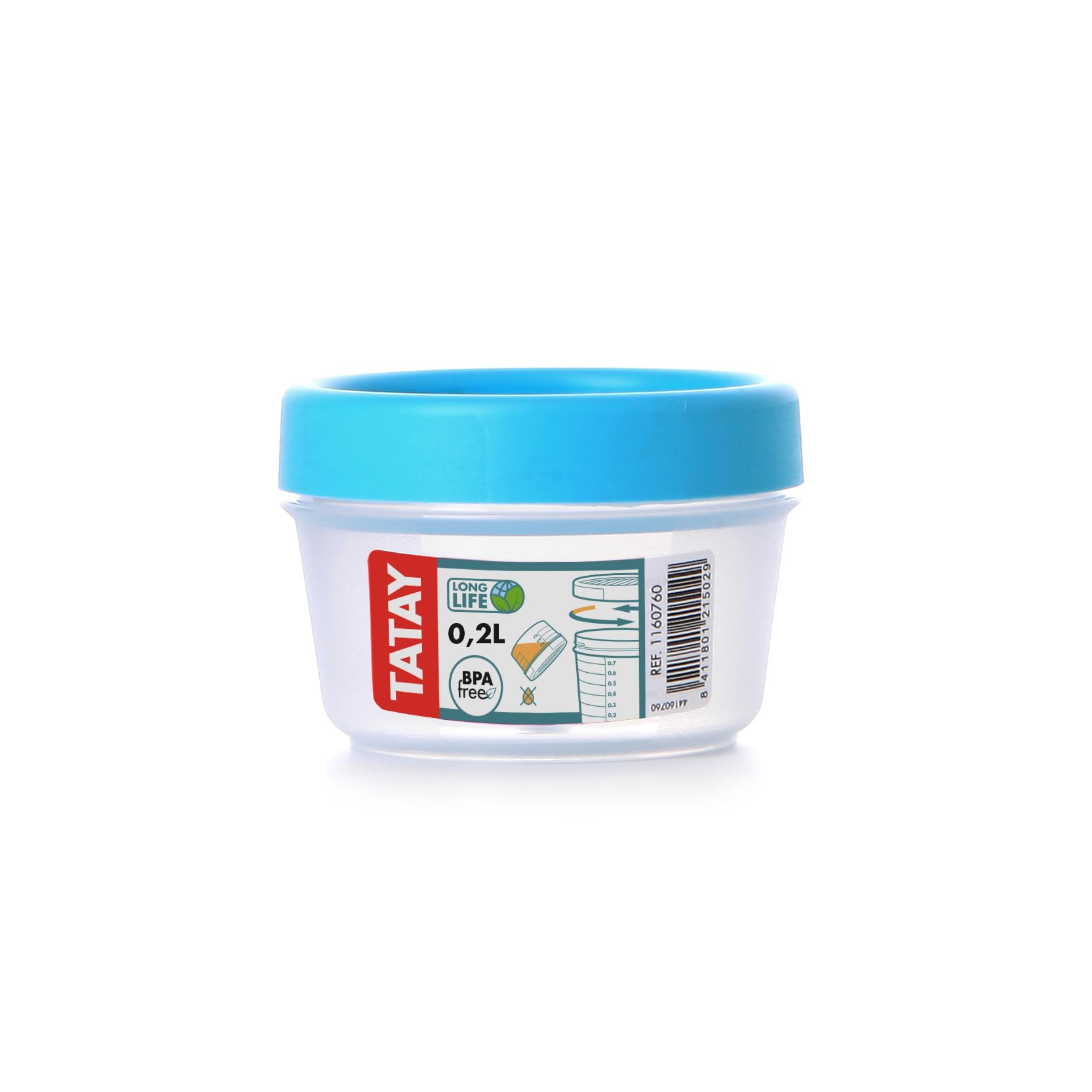TATAY Food Container 0.2L Twist | Airtight Screw-Top Lid | BPA-Free Plastic 2