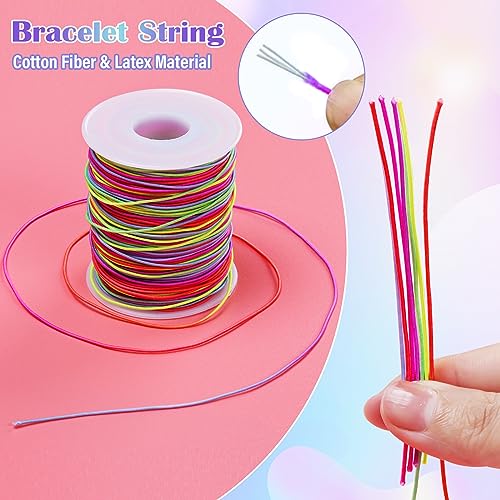 Alyvisun 1mm Rainbow Elastic String for Bracelets - 100m Spool | Durable Nylon & Latex Blend