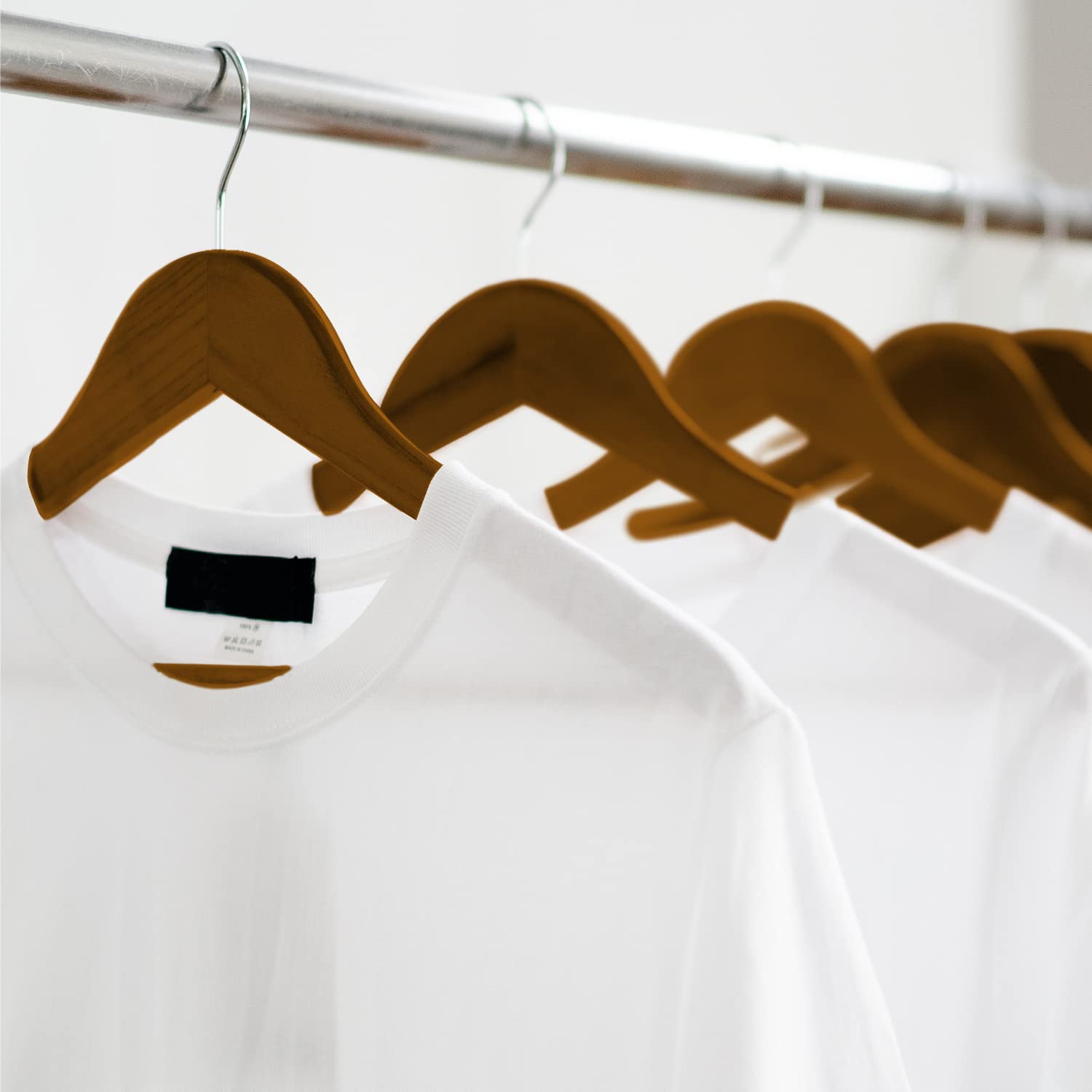 KEPLIN Strong Walnut Wood Hangers with 360° Rotatable Hook - 20 Pack | Contoured Shoulder 6