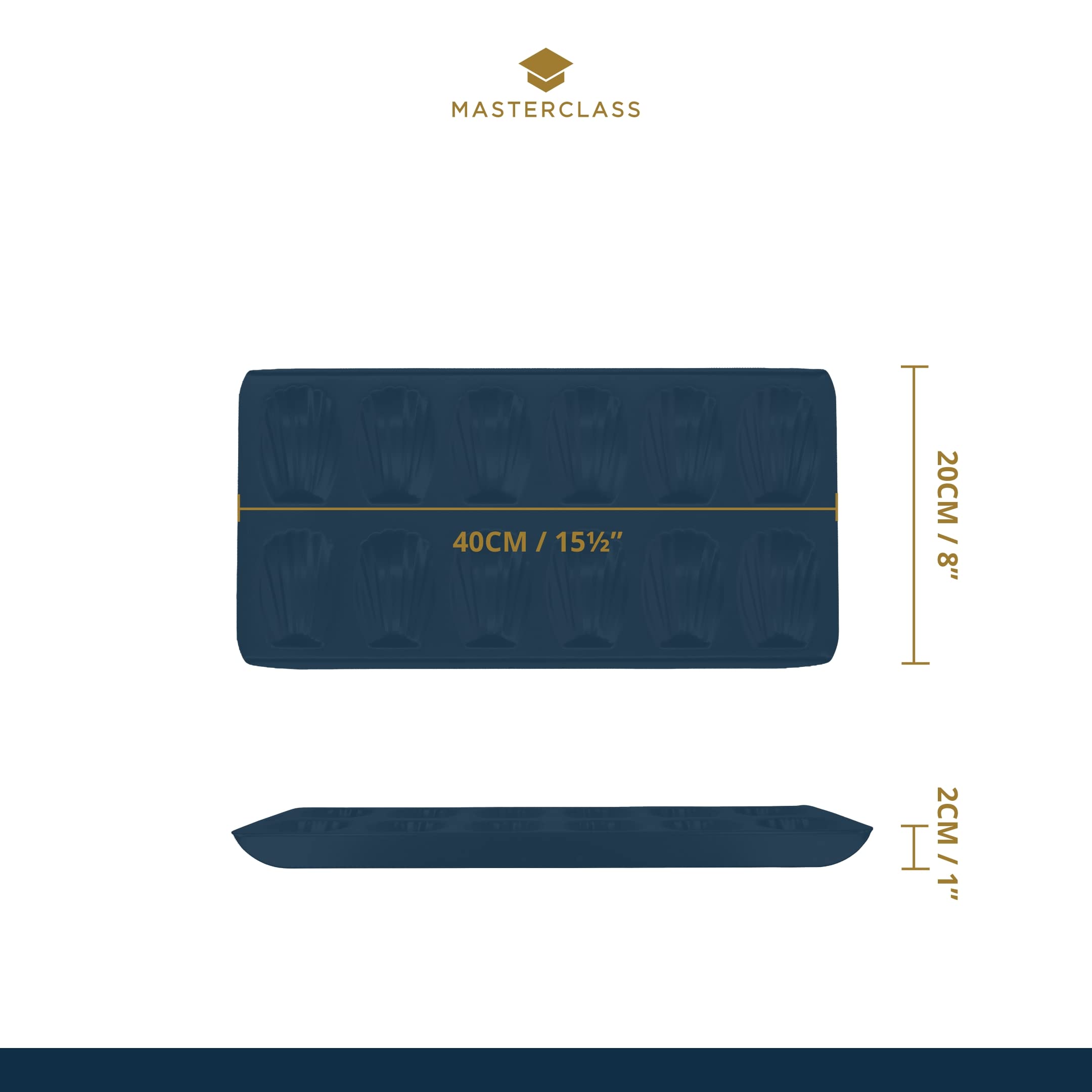 MasterClass Non-Stick Madeleine Tray - 12-Hole, Carbon Steel, Grey | Oven & Freezer Safe 2