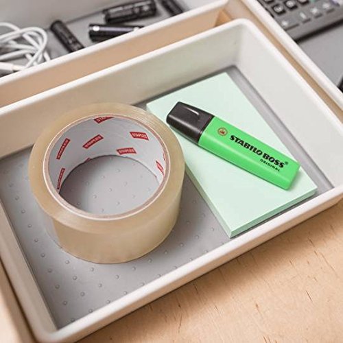 Addis Premium Tidy Drawer Storage Boxes - Set of 3 | White/Grey | Plastic 5
