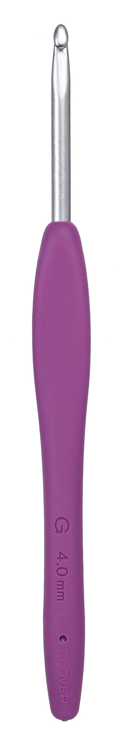 Clover Amour Crochet Hook - 4.0mm Size | Comfortable Easy Grip Handle | Multicoloured 3