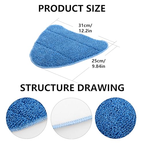 ASelected 6PCS Microfiber Steam Mop Pads Replacement - Washable, 31x25 CM, Vax Compatible