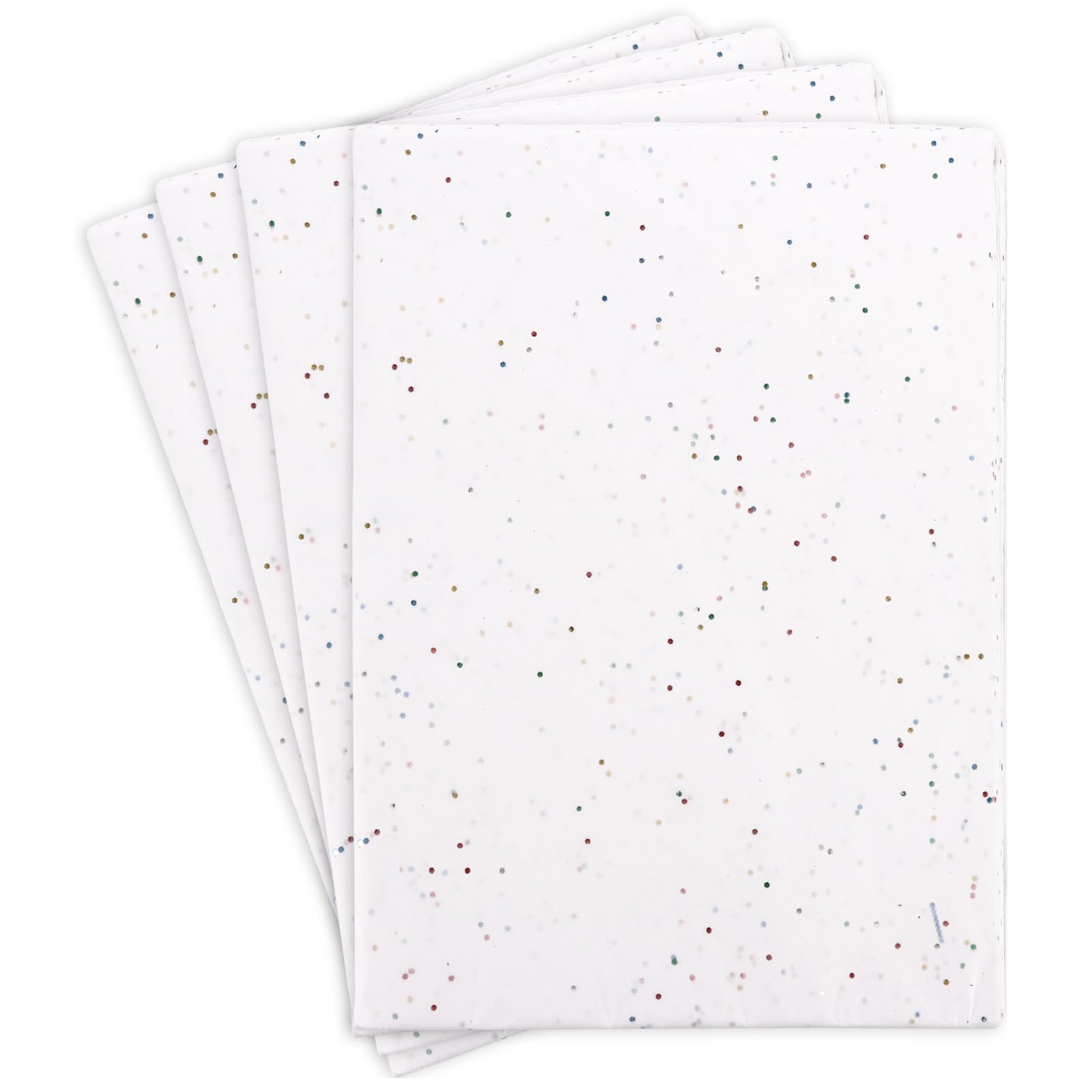 ASelected 72 Sheets White Glitter Tissue Paper for Gift Wrapping | 50x70 CM Sheets | Reusable Material 1