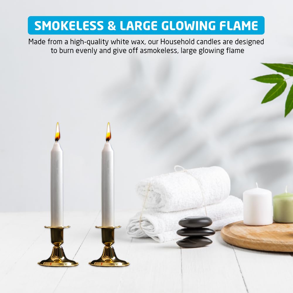 1ABOVE Household Candles - 5 Pack Unscented White Wax | 5 Hour Burn Time 5