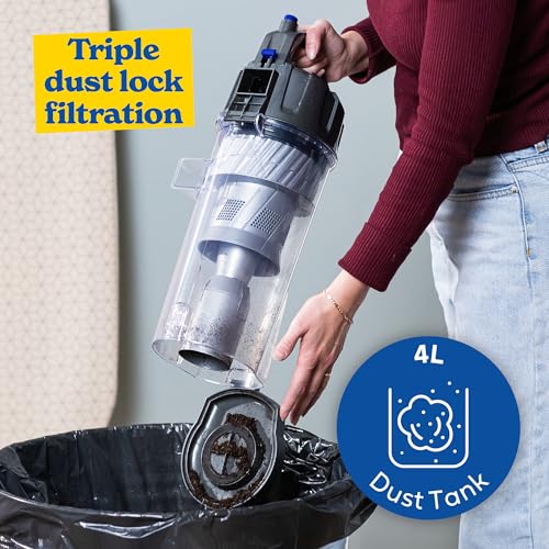 Russell Hobbs Hypermax Upright Vacuum RHUV7001 - 700W Motor, 4L Tank, Multi-Surface, Grey & Blue 10
