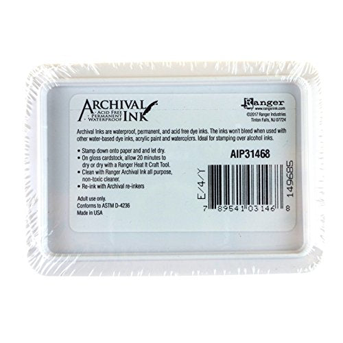 Ranger Archival Ink Pad - Jet Black | Permanent & Waterproof | 6.86 x 9.91 x 1.78 cm 2