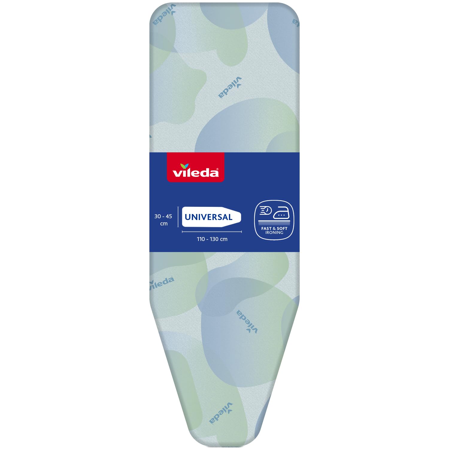 Vileda Premium 2-in-1 Ironing Board Cover | Fits 110-130cm x 30-45cm | Silver/Grey