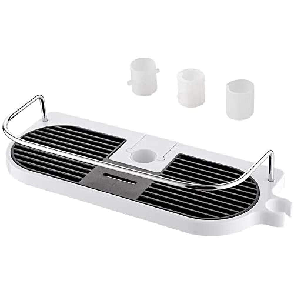 Ibergrif M34032 Shower Organiser - No Drilling, Adjustable Height | Fits 19-25mm Rail | Max Load 8kg 1