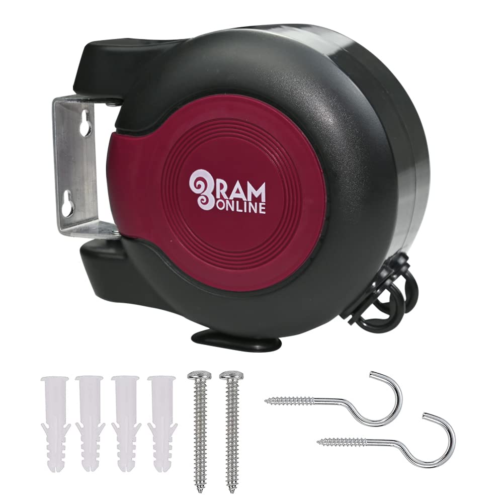 RAM ONLINE Retractable Clothes Line - 30 Metre Twin Cable Washing Line | Heavy Duty Nylon Polyester 1