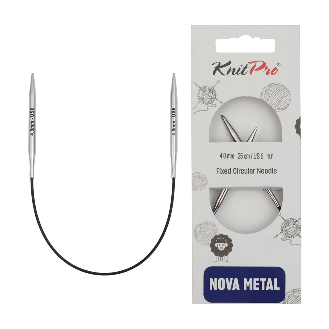 KnitPro Nova Fixed Circular Knitting Needles - 4.00mm | 25cm Length | Brass 1