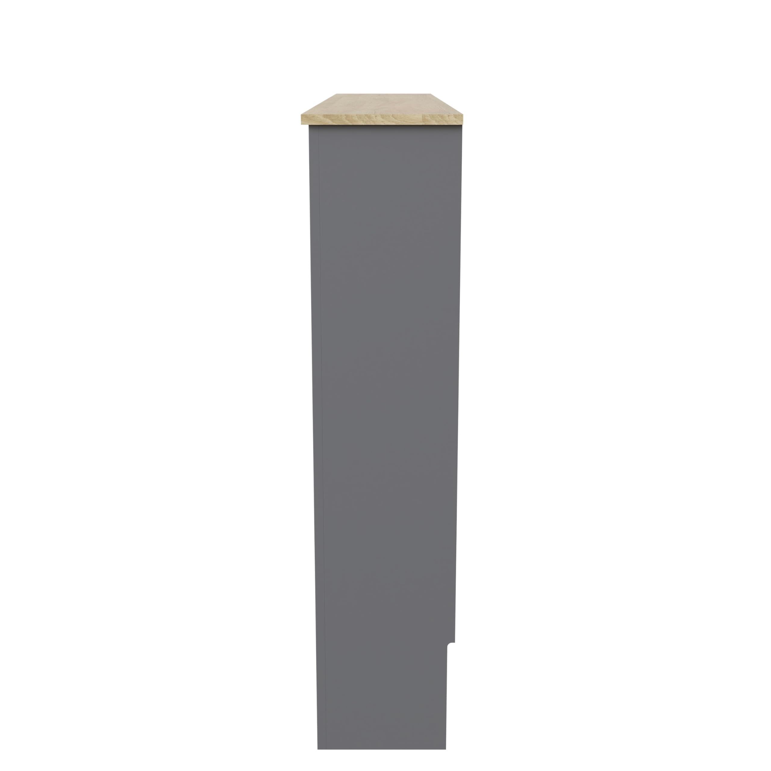 GFW Longslow Medium Radiator Cover - Grey Engineered Wood | Slatted Design | Freestanding 4