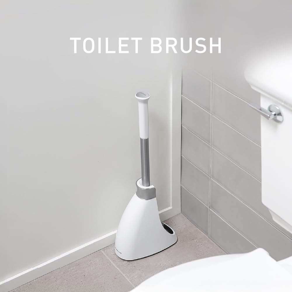 simplehuman BT1083 Toilet Brush with Holder - Stiff Outer Bristles | Drip-Free Magnetic Collar 2