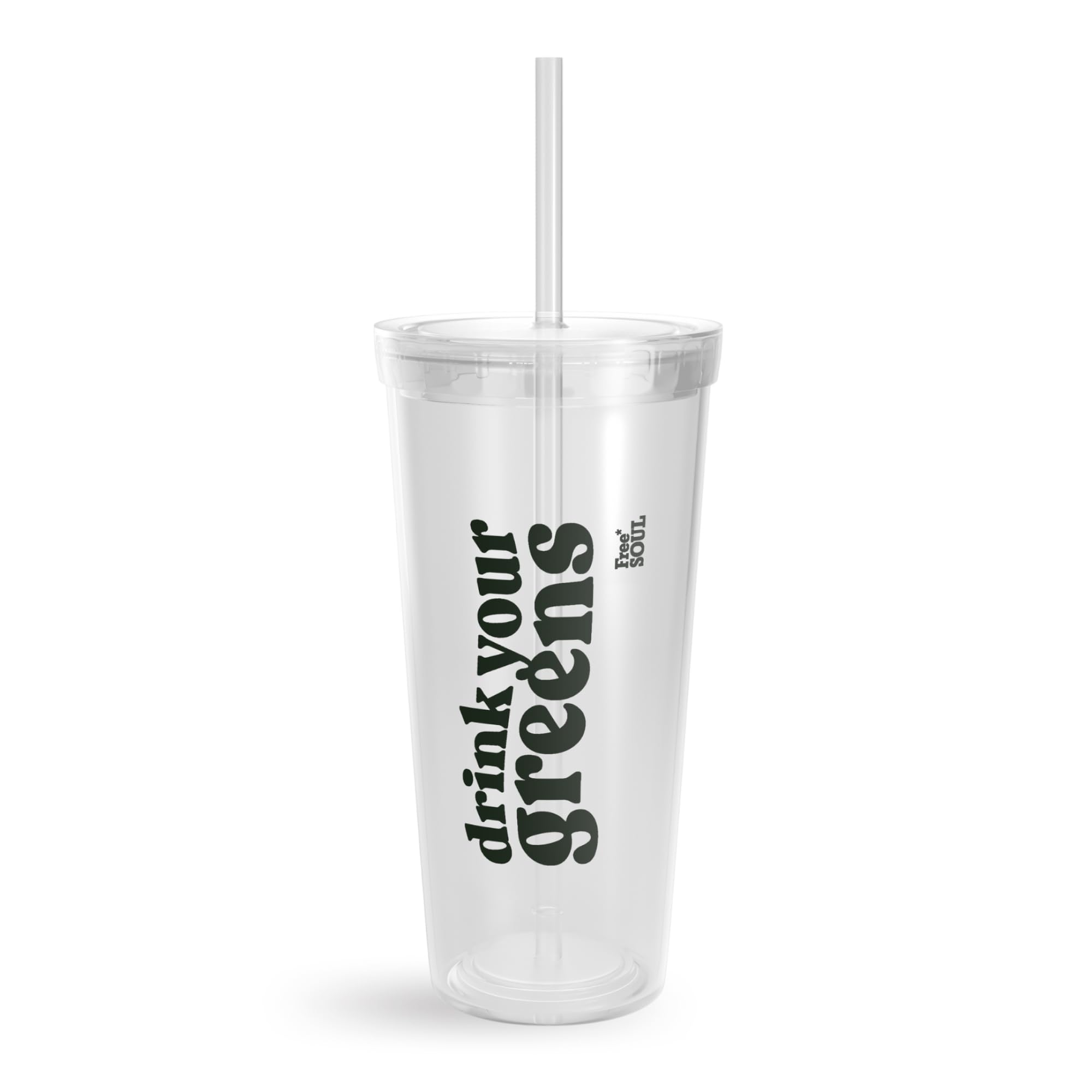 Free Soul Portable Tumbler - 750ml Capacity | Leak Proof Straw Lid | Greens Sip Cup