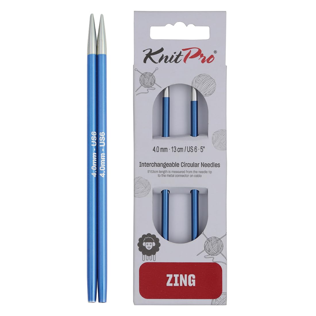 KnitPro Zing Interchangeable Circular Knitting Needles - 4.00mm Aluminium, Multi-Colour | Smooth Joins 1