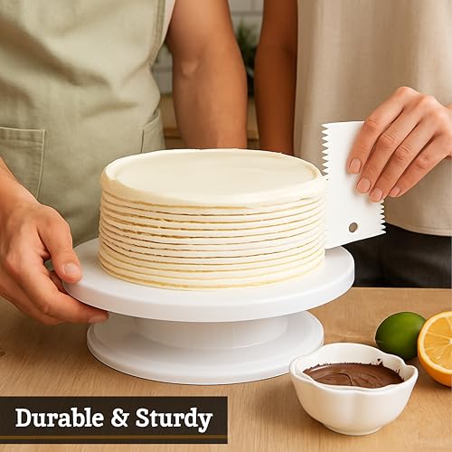 Premier Housewares Rotating Cake Stand - White, 28 cm Diameter, 7 cm Height 4
