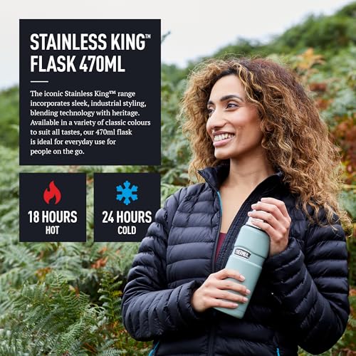 Thermos Stainless Steel Drink Flask 0.47L Midnight Blue | Vacuum Insulated | Hot 18 Hrs/Cold 24 Hrs
