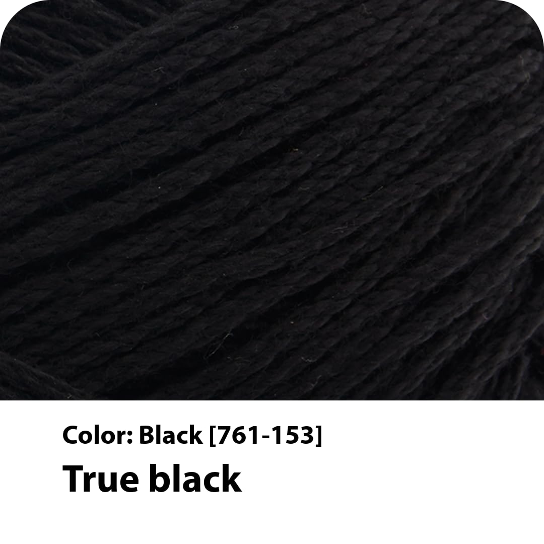 Lion Brand Yarn 24/7 Cotton Worsted Weight Mercerized 100% Cotton Yarn - Black, 1 Pack 2
