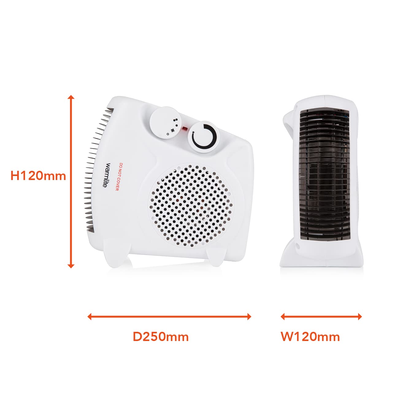 Warmlite WL44001 Thermo Fan Heater - 2000W Max Power | 2 Heat Settings | Portable 6