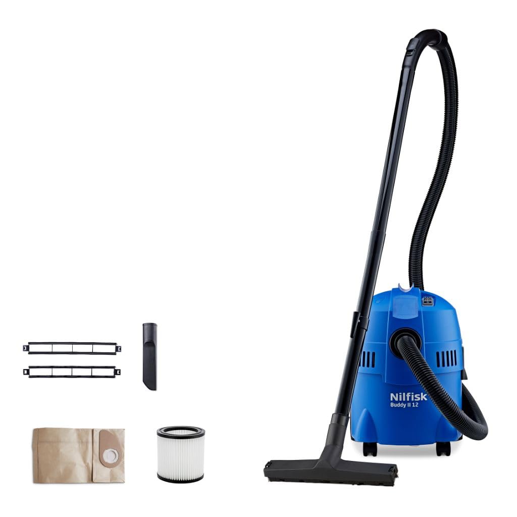 Nilfisk Buddy II 12L Wet and Dry Vacuum Cleaner - 1200W Motor | 12L Capacity | Wet/Dry Function 1