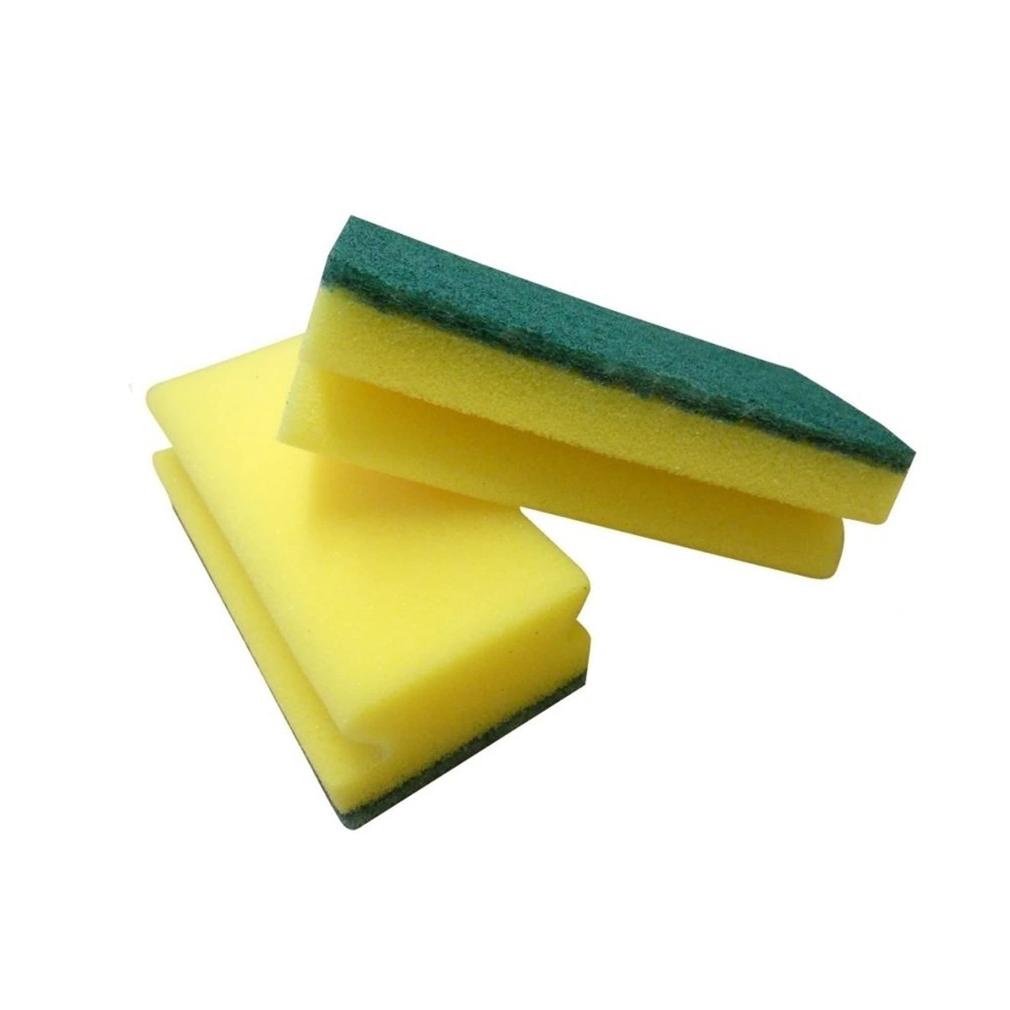 HomeSmith Heavy Duty Scrub Sponge Scourer - Dual-Sided Cleaning | Pack of 10 | Yellow & Green 2