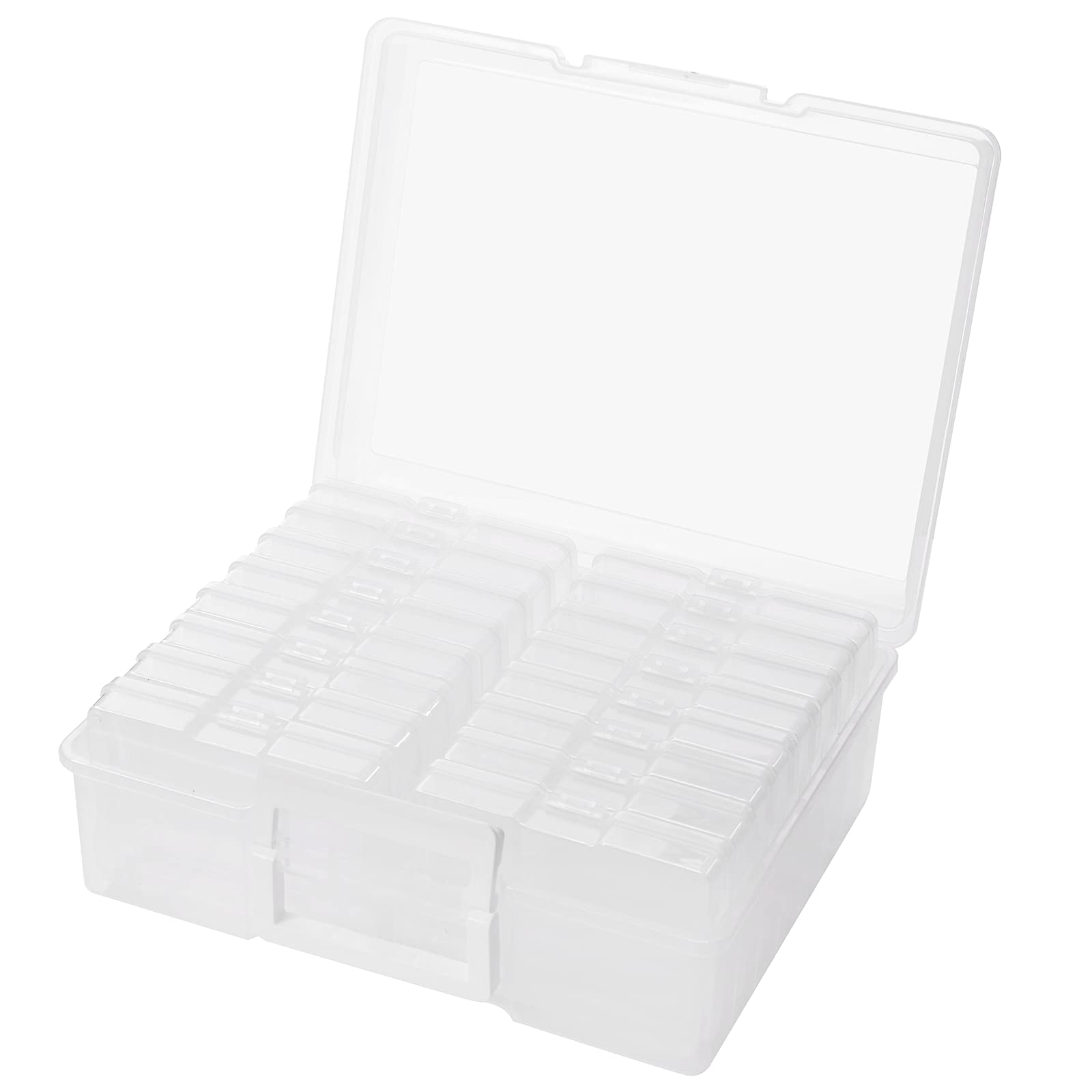 Zuvo Plastic Photo Storage Box - 16 Cases, Removable Dividers, Clear Polypropylene 6