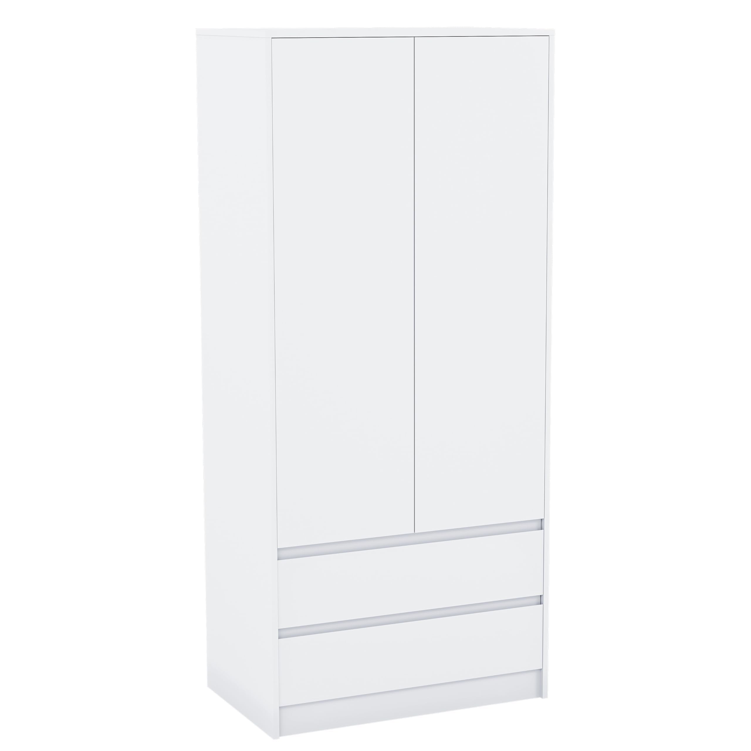 Vida Designs Denver 2 Door Wardrobe with 2 Drawers | H170 x W76 x D47 cm | White 7