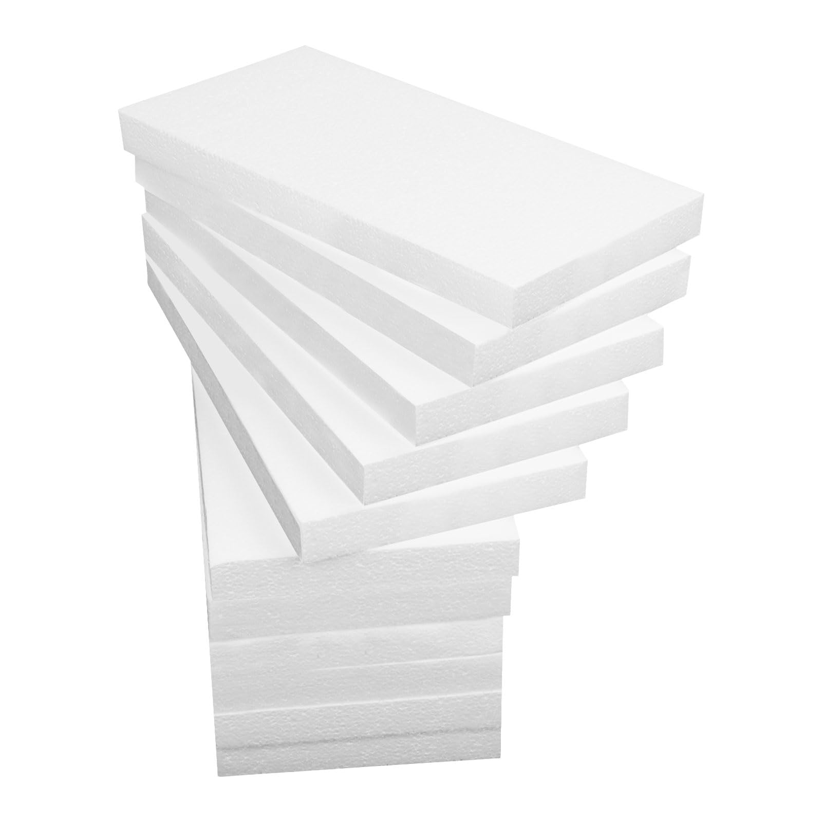 ASelected 15 Pcs Polystyrene Styrofoam Blocks for Crafts | 30 x 15 x 2.5CM White Foam Sheets 1