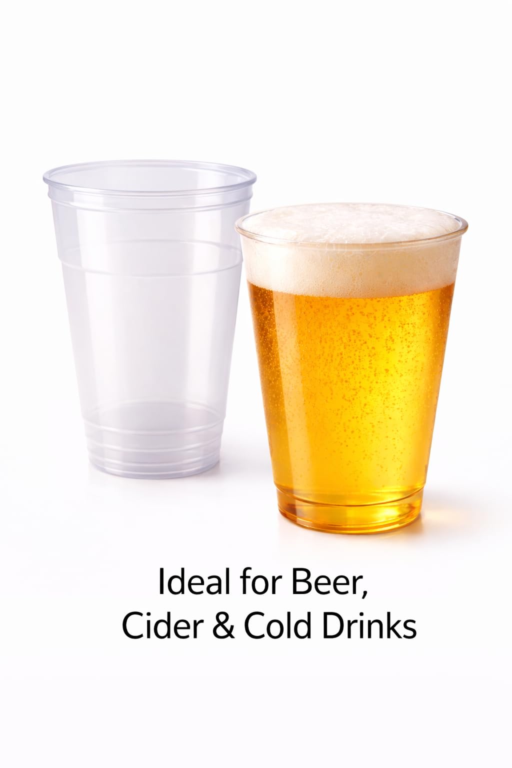 1ABOVE Half Pint Plastic Beer Glasses - 50 Pack, 330ml Capacity, Heavy Duty Transparent Tumblers 5