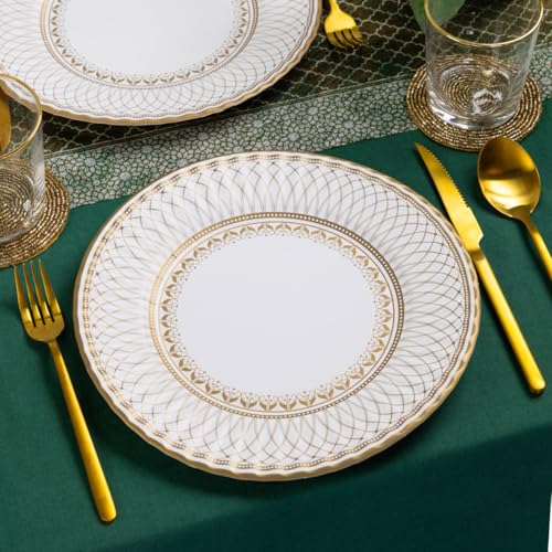 Talking Tables Premium Large Gold Disposable Paper Plates - Pack of 24 | Recyclable | 267mm