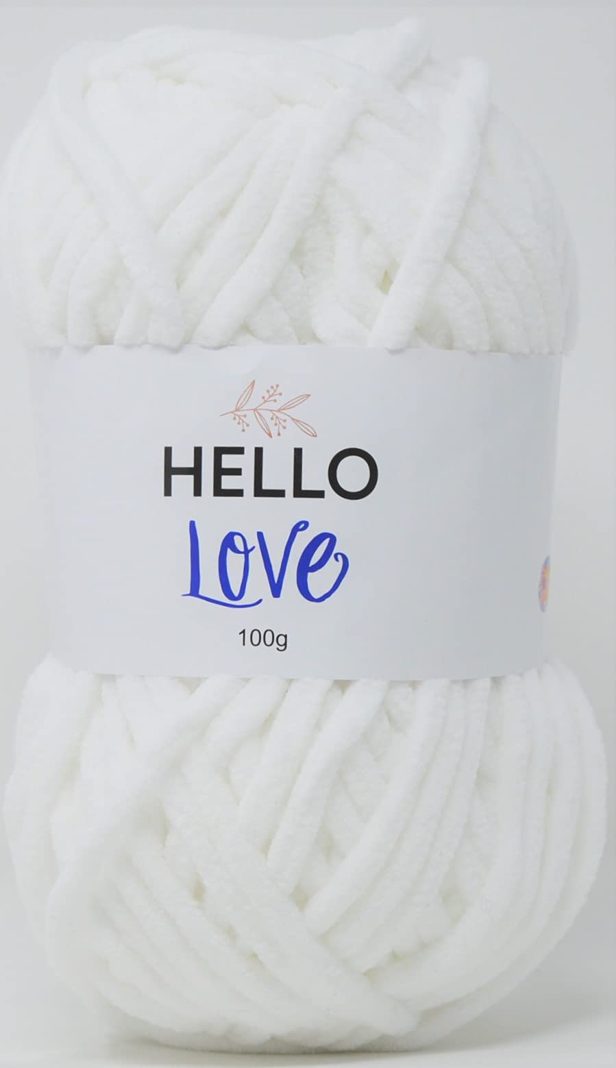 Hello Love Yarn - Super Bulky Polyester Chenille | White | 100g Ball 1