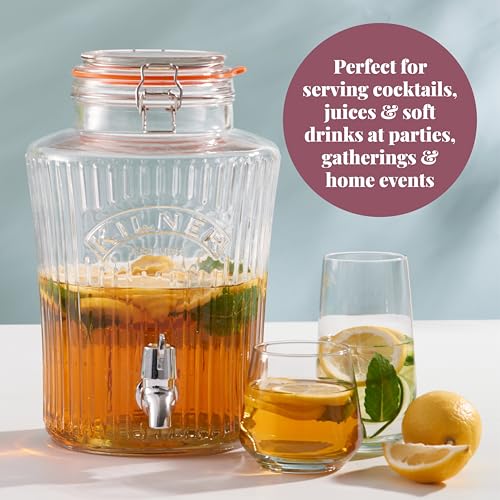 Kilner 5 Litre Vintage Glass Drinks Dispenser with Airtight Clip Top and Tap 3