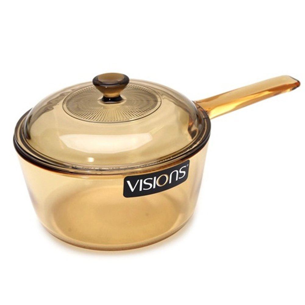 VISIONS 1L Glass Ceramic Saucepan - Brown | 16.5cm Diameter | Oven & Stovetop Safe 2